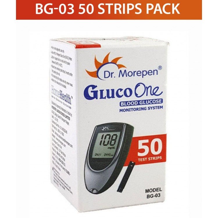 Dr. Morepen BG-03 Blood Glucose Test Strips, 50 Strips