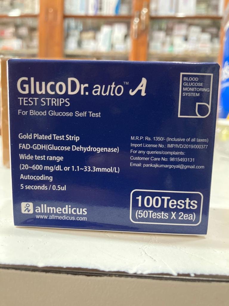 Gluco Dr. AUTO Test Strips-100 strips (2x50Pack)