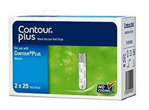Bayer Contour PLUS Blood Glucose Test Strips-50 Strips (2X25 Pack)