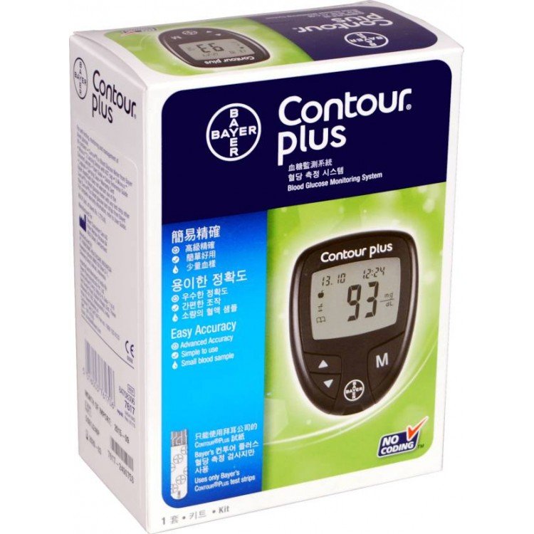 Bayer Contour PLUS Glucometer with Free 25 Test Strips