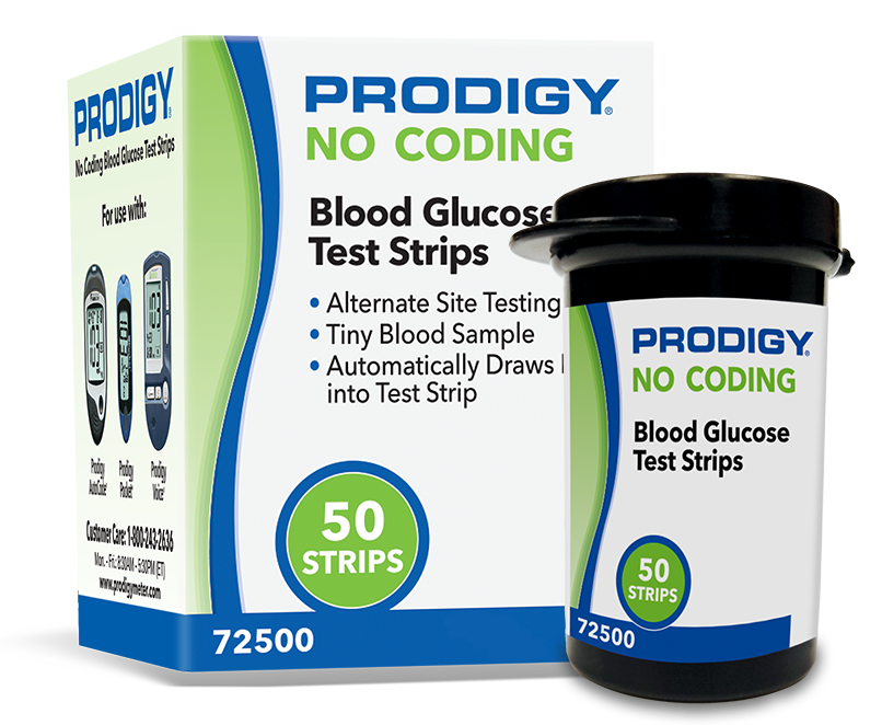 Prodigy No Coding Gulcometer Test Strips - 50 Strips Pack