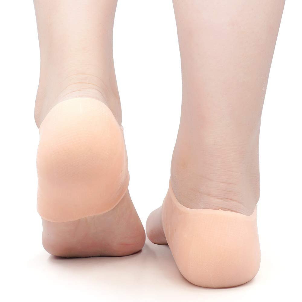 2 Pair Full Length Silicone Gel Moisturizing Socks Foot Care Protector