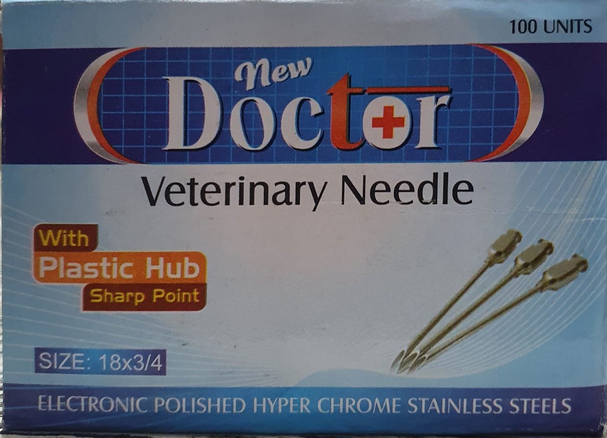 Veterinary Needle with Plastic Hub Sharp Point (100 units)
