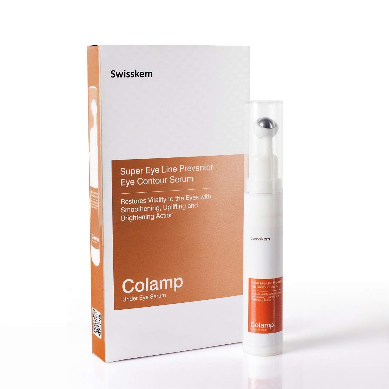 Colamp Under Eye Serum with Cooling Roller Reduce Dark Circle, Wrinkles and Puffiness, Roll on for Smoothening, Uplifting and Skin Brightening 15 ml