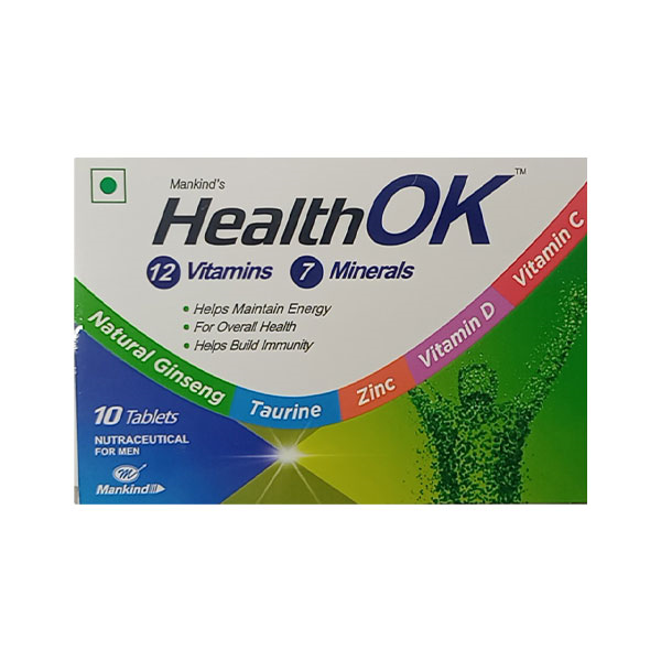 Health OK Multivitamin For Men with Vitamins, Minerals, Ginseng, Taurine & Zinc | For Energy & Immunity