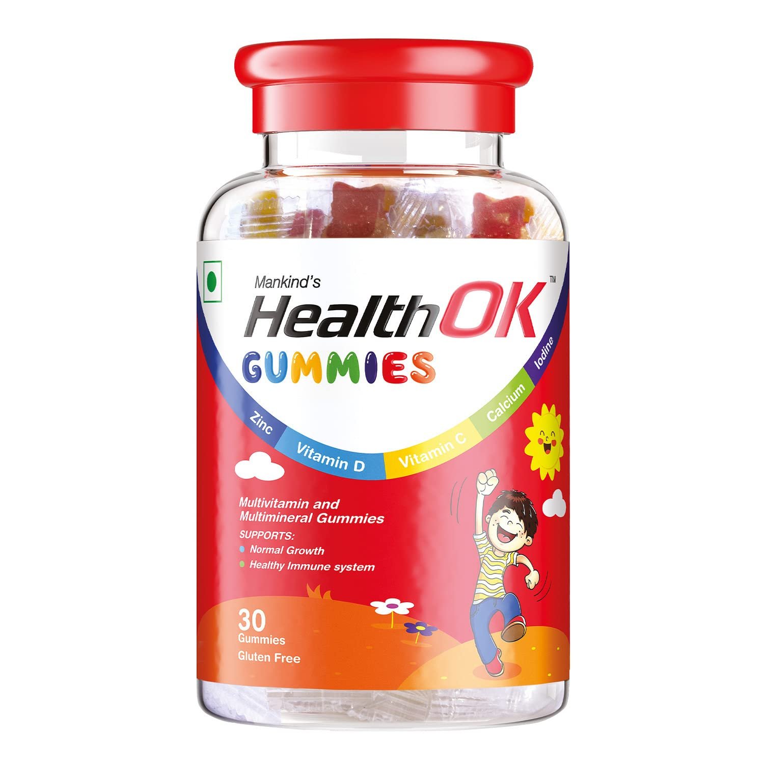 Health OK Multivitamin and Multimineral Gummies | For Normal Growth, Bones & Immunity (30 Gummies)
