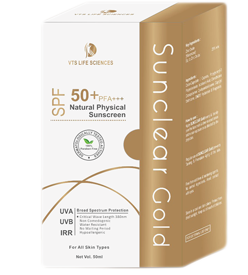 Sunclear Gold SPF 50 PFA+++ Natural Physical Sunscreen 50ml