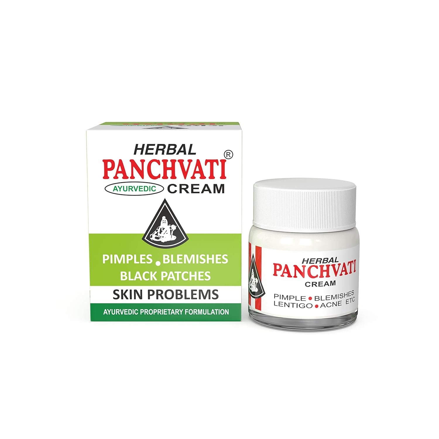 Panchvati Herbals Face Cream, Anti Blemish, Black Patches, Anti Acne, Pimple Removal Cream for Acne Scars, Pigmentation, Glowing Skin for Men & Women - 10g